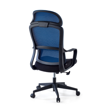 chaise de bureau bleu nebula maille accoudoirs fixes soutien lombaire appui tete 8