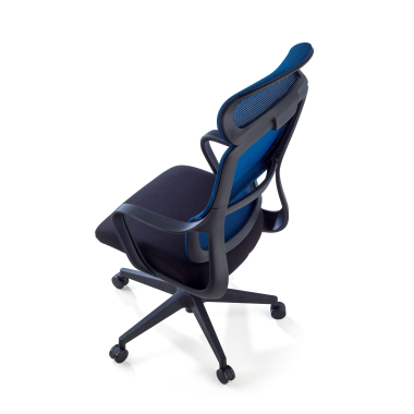 chaise de bureau bleu nebula maille accoudoirs fixes soutien lombaire appui tete 9