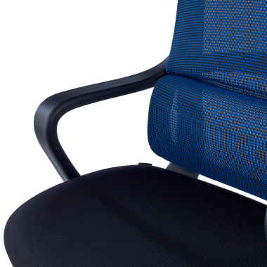 chaise de bureau bleu nebula maille accoudoirs fixes soutien lombaire appui tete 7