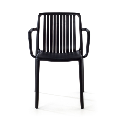 chaise de conference noir omnia plastique accoudoirs fixes 2