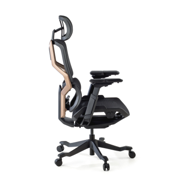 chaise ergonomique noir aeromax structure noire maille accoudoirs reglables 5d double soutien lombaire appui tete 4