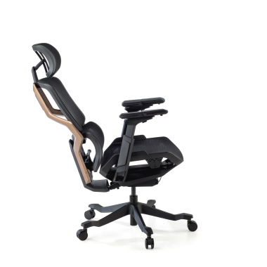 chaise ergonomique noir aeromax structure noire maille accoudoirs reglables 5d double soutien lombaire appui tete 12