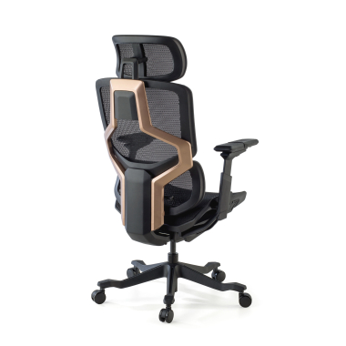 chaise ergonomique noir aeromax structure noire maille accoudoirs reglables 5d double soutien lombaire appui tete 10