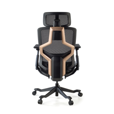 chaise ergonomique noir aeromax structure noire maille accoudoirs reglables 5d double soutien lombaire appui tete 8
