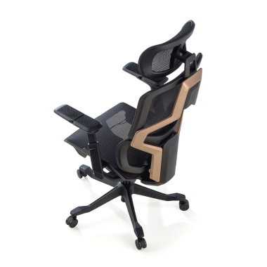 chaise ergonomique noir aeromax structure noire maille accoudoirs reglables 5d double soutien lombaire appui tete 11