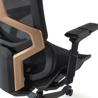 chaise ergonomique noir aeromax structure noire maille accoudoirs reglables 5d double soutien lombaire appui tete 9