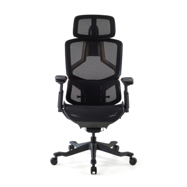 chaise ergonomique noir aeromax structure noire maille accoudoirs reglables 5d double soutien lombaire appui tete 3