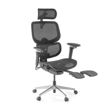 chaise ergonomique noir erghos x2 maille accoudoirs reglables 5d double soutien lombaire appui tete repose pieds extensible 1