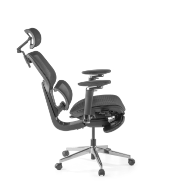 chaise ergonomique noir erghos x2 maille accoudoirs reglables 5d double soutien lombaire appui tete repose pieds extensible 8