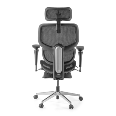 chaise ergonomique noir erghos x2 maille accoudoirs reglables 5d double soutien lombaire appui tete repose pieds extensible 7