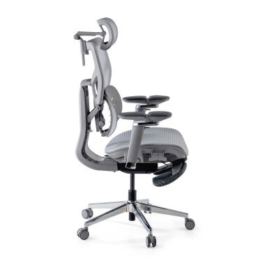 chaise ergonomique gris erghos x3 maille accoudoirs reglables 5d double soutien lombaire appui tete 11