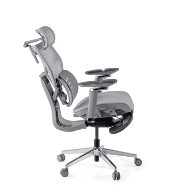 chaise ergonomique gris erghos x3 maille accoudoirs reglables 5d double soutien lombaire appui tete 12