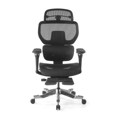 chaise ergonomique noir erghos x4 pro maille accoudoirs reglables 6d double soutien lombaire appui tete repose pieds extensible 10