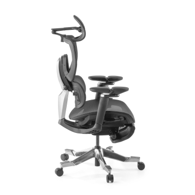 chaise ergonomique noir erghos x4 pro maille accoudoirs reglables 6d double soutien lombaire appui tete repose pieds extensible 12