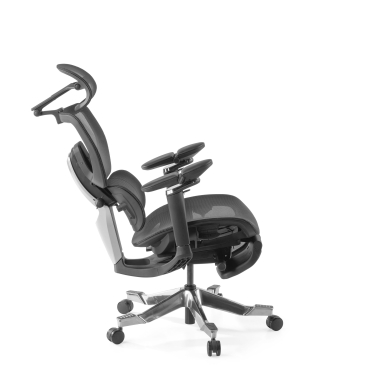 chaise ergonomique noir erghos x4 pro maille accoudoirs reglables 6d double soutien lombaire appui tete repose pieds extensible 13