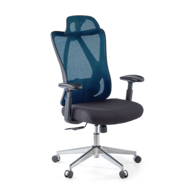 chaise ergonomique bleu matrix maille accoudoirs mobiles soutien lombaire appui tete 1