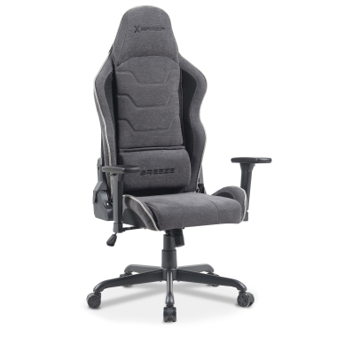 chaise gaming gris breeze tissu accoudoirs mobiles coussin appuie tete appui tete 1