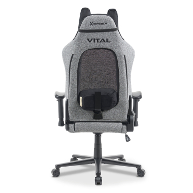 chaise gaming gris vital tissu accoudoirs mobiles coussin appuie tete appui tete 11