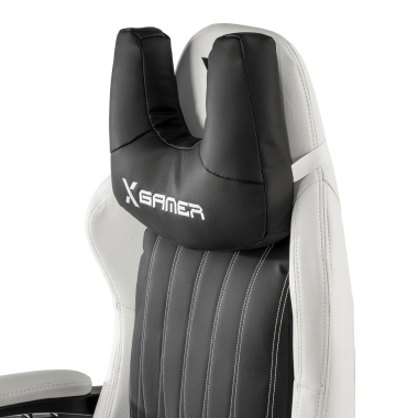 chaise gaming blanc noir titan simil cuir accoudoirs rabattables coussin appuie tete appui tete 4