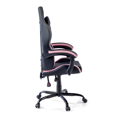 chaise gaming rose mist simil cuir accoudoirs rabattables coussin appuie tete appui tete 10