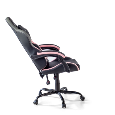 chaise gaming rose mist simil cuir accoudoirs rabattables coussin appuie tete appui tete 5