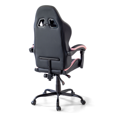 chaise gaming rose mist simil cuir accoudoirs rabattables coussin appuie tete appui tete 11