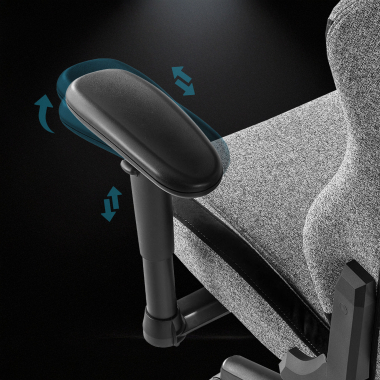 Chaise gaming avec massage Vital, tissu respirant, accoudoirs rabattables