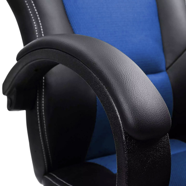 chaise gaming bleu racer simil cuir accoudoirs fixes 4