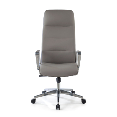 fauteuil de bureau gris dossier haut simil cuir accoudoirs rembourres 3