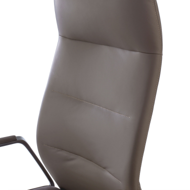 fauteuil de bureau marron dossier haut simil cuir accoudoirs rembourres 5