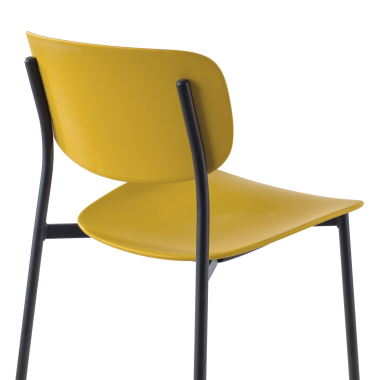 chaise de conference jaune 4 pattes plastique sans accoudoirs 5