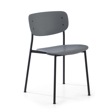 chaise de conference gris 4 pattes plastique sans accoudoirs 1