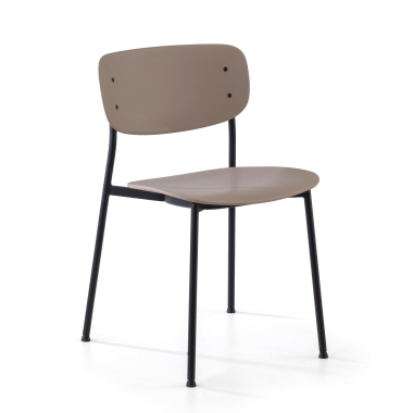 chaise de conference beige 4 pattes plastique sans accoudoirs 1