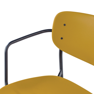 chaise de conference jaune avec bras plastique accoudoirs fixes 5