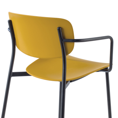 chaise de conference jaune avec bras plastique accoudoirs fixes 6