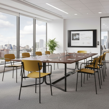 chaise de conference jaune avec bras plastique accoudoirs fixes 2