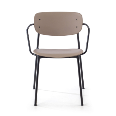 chaise de conference beige avec bras plastique accoudoirs fixes 3