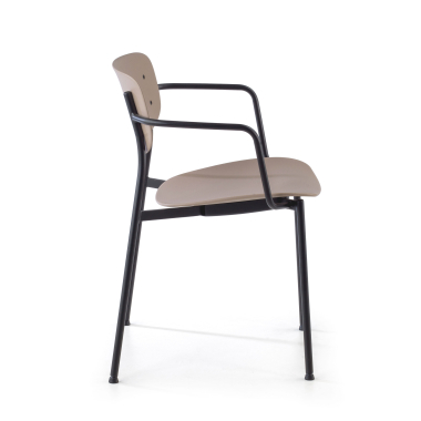 chaise de conference beige avec bras plastique accoudoirs fixes 6