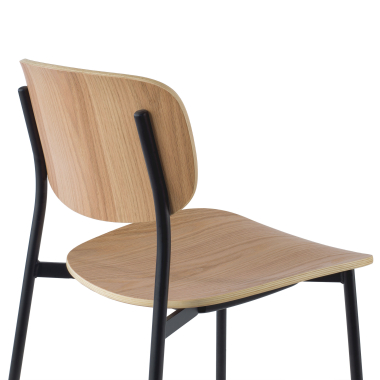 chaise de conference naturel 4 pieds bois plastique sans accoudoirs 5