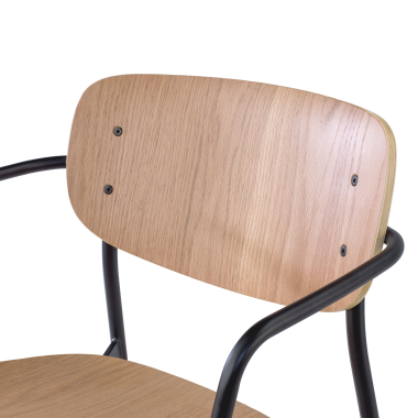 chaise de conference naturel avec bras bois bois accoudoirs fixes 4