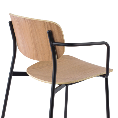 chaise de conference naturel avec bras bois bois accoudoirs fixes 5