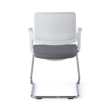 chaise de conference blanc gris chaise confidente tissu accoudoirs fixes 8