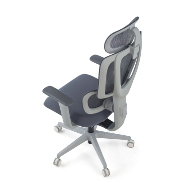 chaise ergonomique blanc gris essenza maille accoudoirs reglables 3d double soutien lombaire appui tete 12