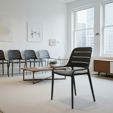 chaise de conference gris sans bras plastique sans accoudoirs 2