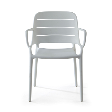 chaise de conference blanc avec des bras plastique accoudoirs fixes 3