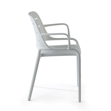 chaise de conference blanc avec des bras plastique accoudoirs fixes 5