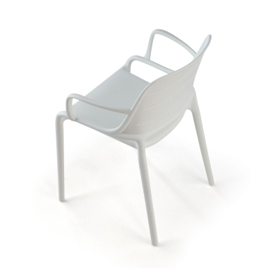 chaise de conference blanc avec des bras plastique accoudoirs fixes 10