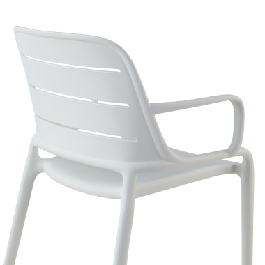 chaise de conference blanc avec des bras plastique accoudoirs fixes 4
