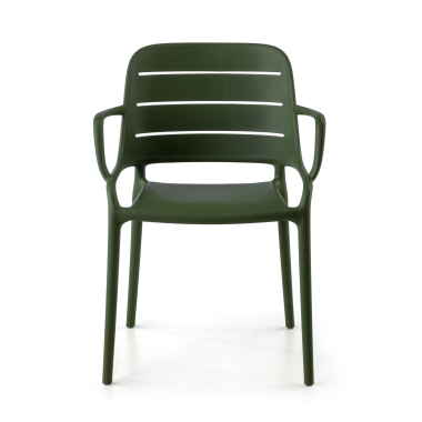 chaise de conference vert avec des bras plastique accoudoirs fixes 3