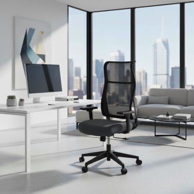 chaise ergonomique gris stay maille accoudoirs mobiles 2